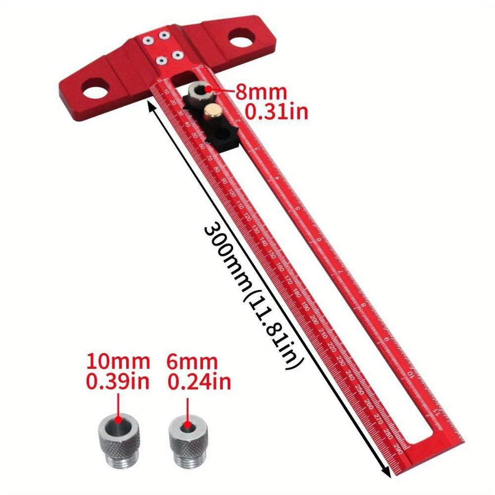 

2 in 1 Line Marking Ruler Aluminum Alloy Scriber Marking Ruler Woodworking 300MM