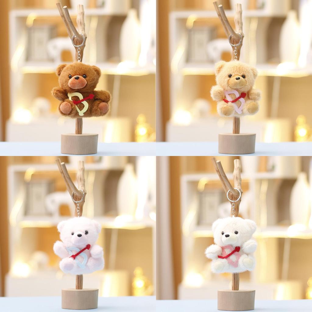 Cartoon Plush Bear Keychain With Soft Short Plush For Girls Gift And Bag Decor