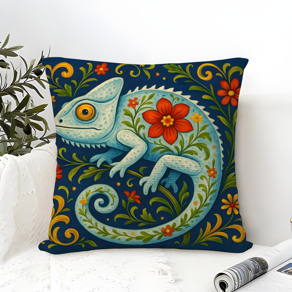 Natural Floral Colors Animal Prints Pillow Case Cotton Linen Fabric Square Zipper Pillowcase Home Decorative Living Room