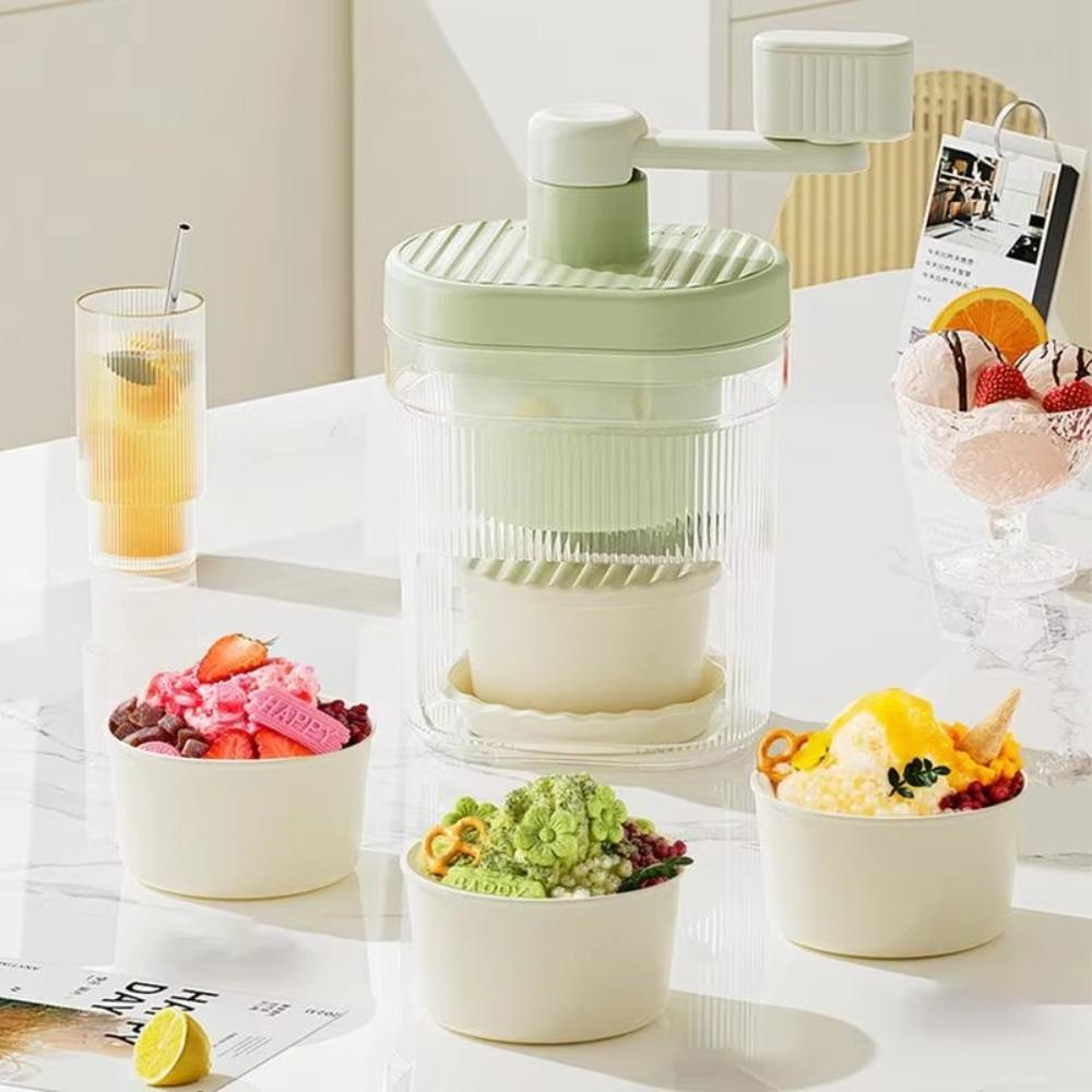 Hand Crank Ice Crusher Manual Snow Cone Maker Small Shaved Ice Machine for Making Snow Cones