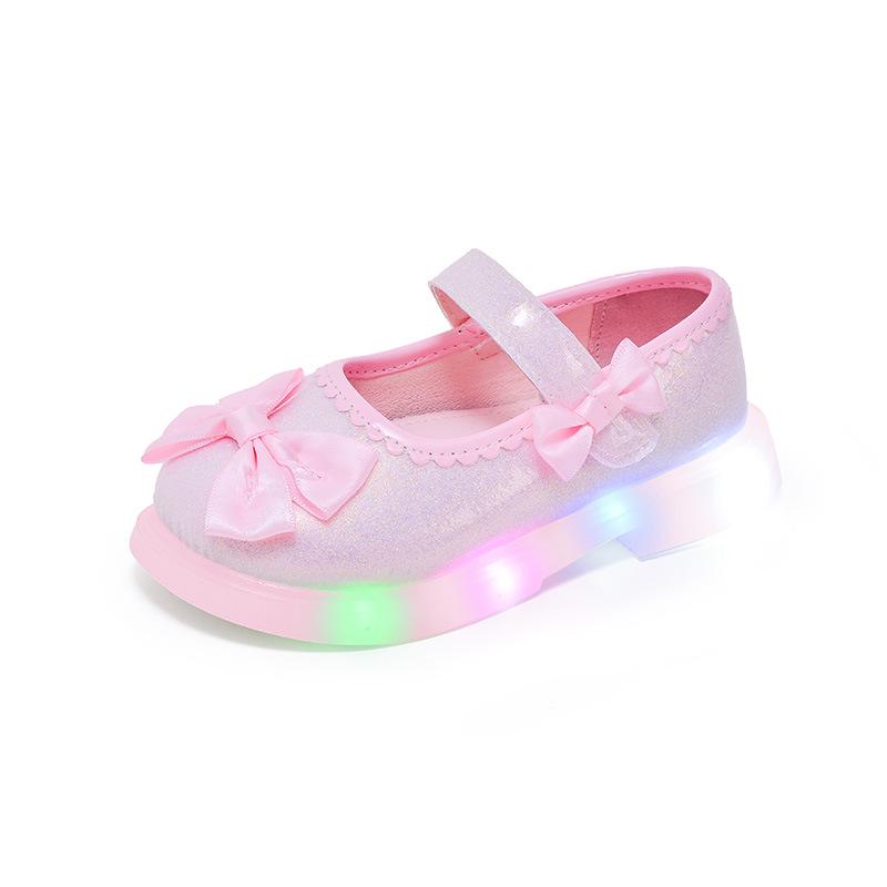 Leuchtende Prinzessinnen-Schleifen-Schuhe für Kinder - Auftrittsschuhe für Kleinkinder & Mädchen