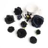 2/5/10Pcs Black Artificial Flowers Heads Wedding Decora Fake Flowers for Room Flower Wall Decor DIY Wreath Crafts Gift Accessory