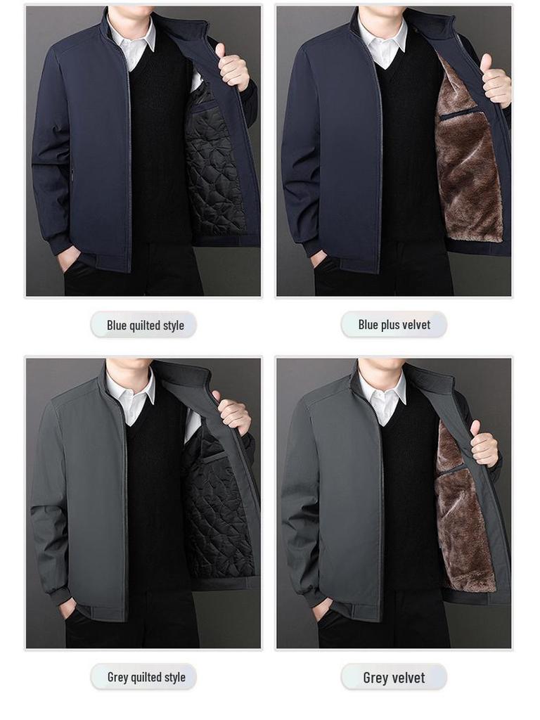 Men's Winter Stand Collar Cotton Jacket (2025): Thickened, Warm, Casual Outerwear for Middle-Aged and Elderly Men.
