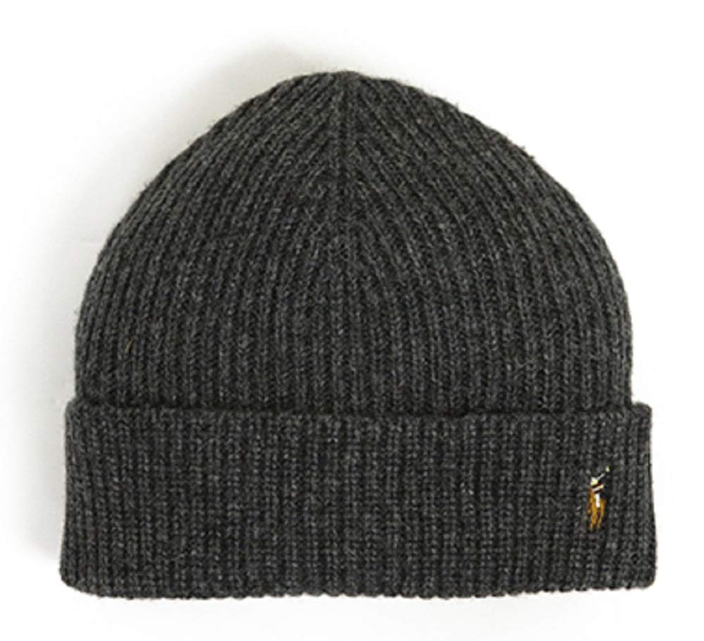 (Polo Ralph Lauren) Men's and Women's POLO Pony Embroidered Wool Knit Cap with One Point 0108784 (COAL HTHR) [Used]