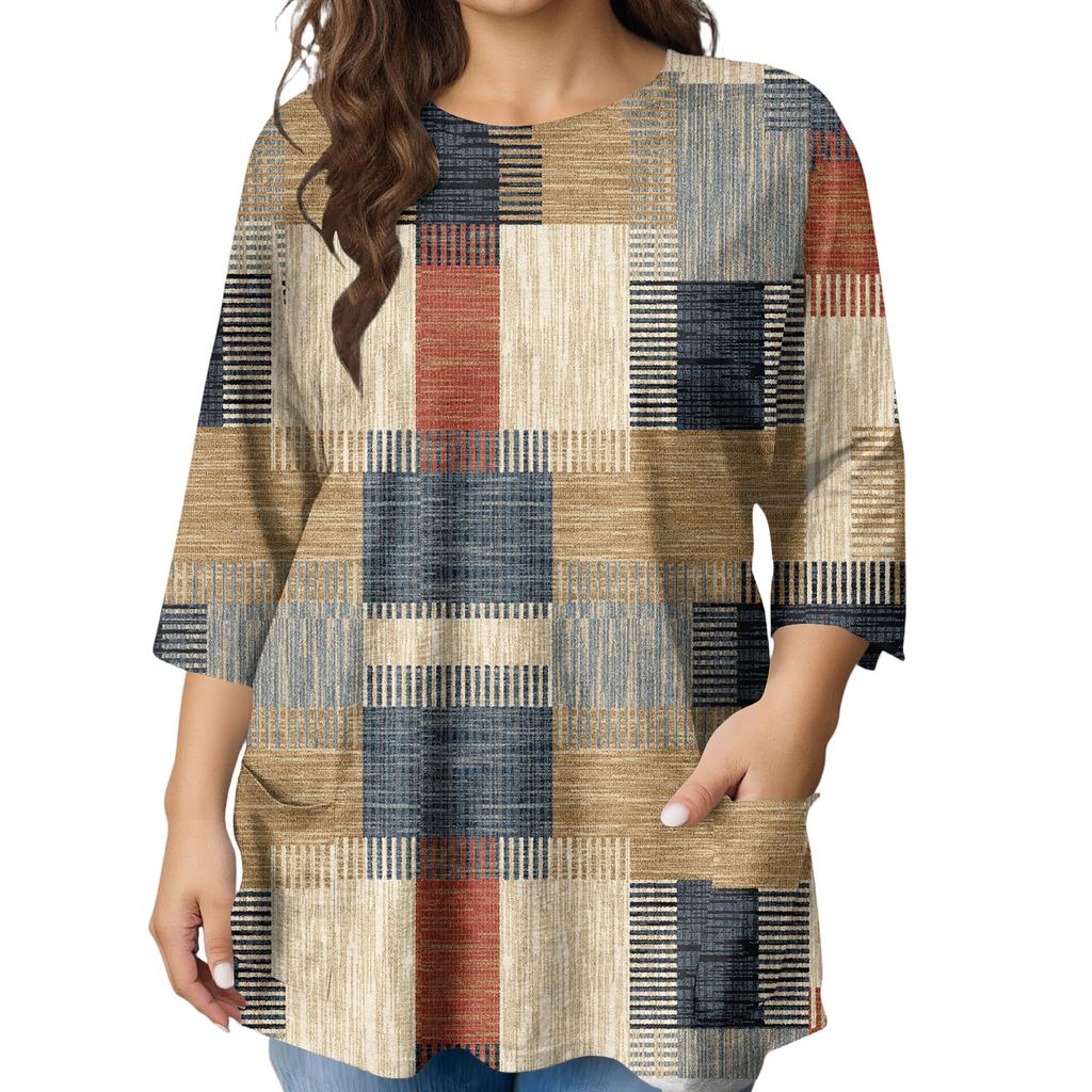 Damen Mode Übergröße Bedruckte Kurzarmbluse Für Elegantes Pendeln Und Freizeitkleidung