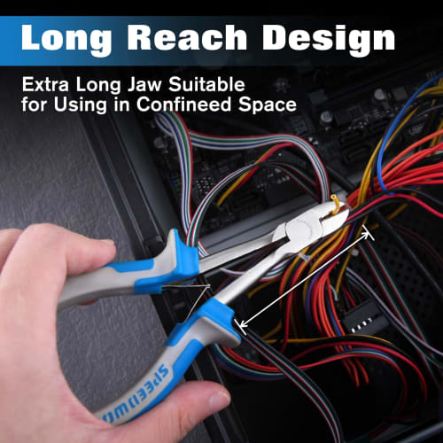 SPEEDWOX Long Reach Mini Plastic Nippers, Perfect for Precision Cutting In Hard-to-Reach Spaces, Long Size, Compact, Gate Cutting, Lightweight, Long T