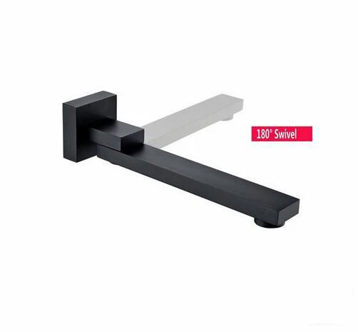 Solid Bass Wall Outlet Wall Mounted Shower Spout Bath Tub Shower Mixer Faucet Spout Filler 180 degree Folding