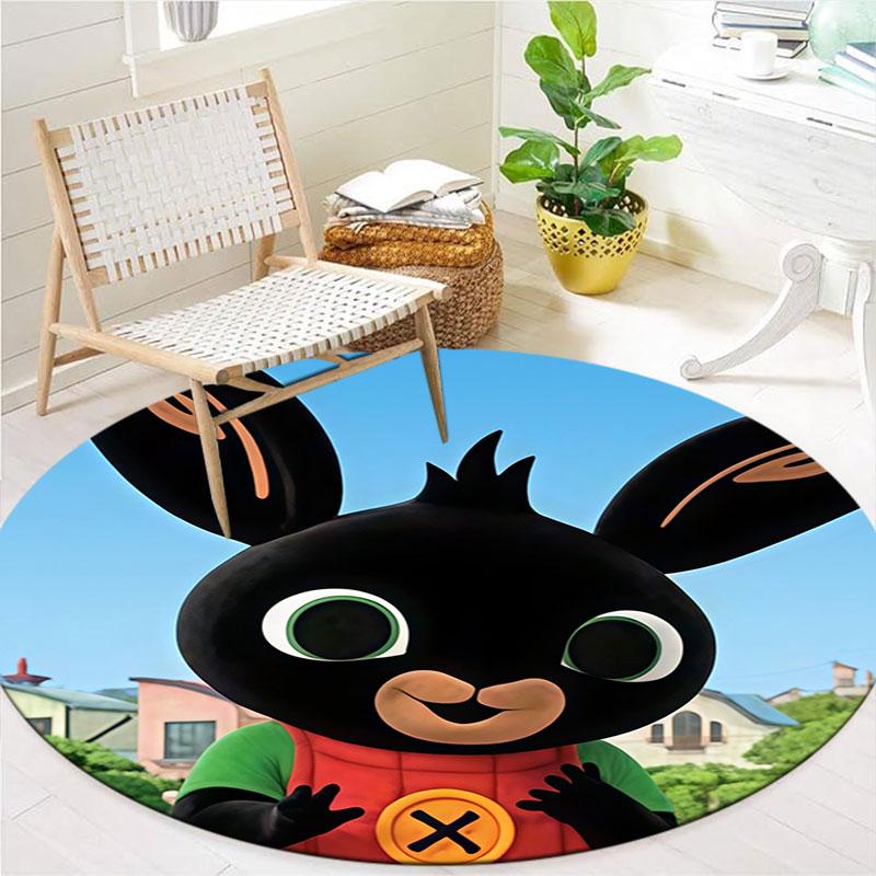 Bing Round Area Rug,Carpet Rug for Living Room Bedroom Sofa Playroom Decor,Non-slip Floor Mat