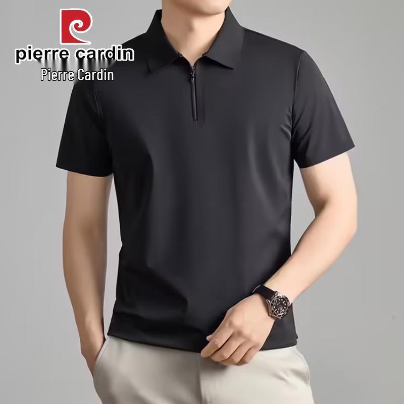 

Pierre Cardin Men s Half-Zip Short Sleeve Polo Shirt M/48