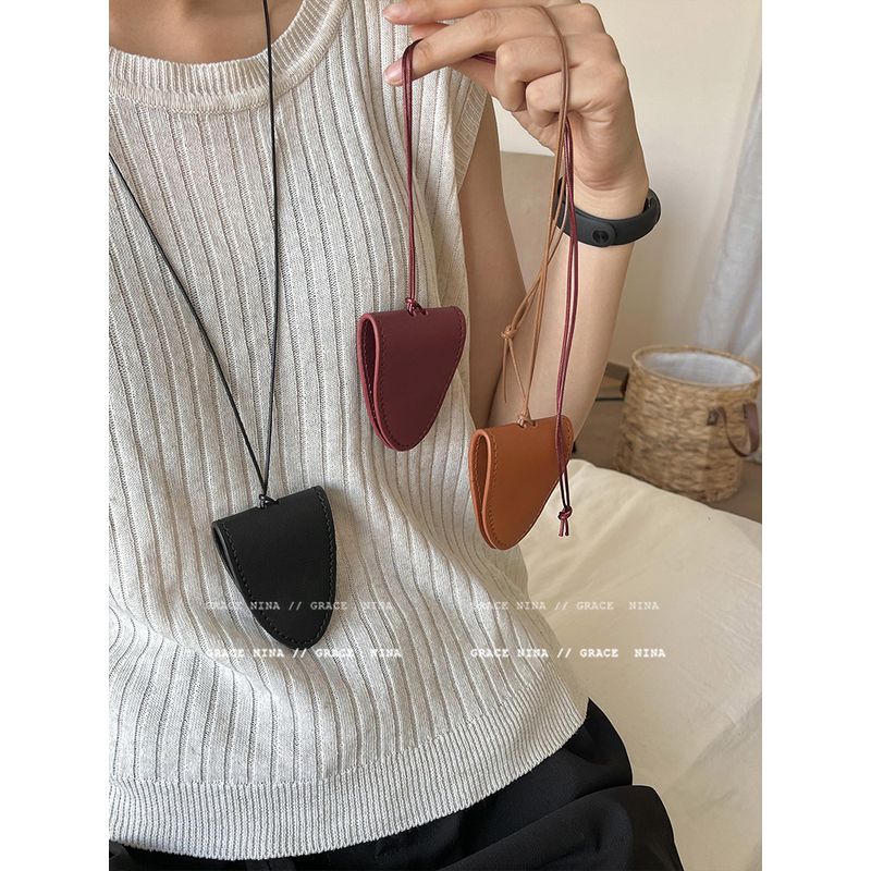 Leather Women's Outdoor Portable Glasses Clip Sweater Chain Lanyard