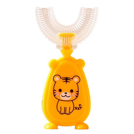 

Удобная детская зубная щетка. Безопасное использование. Силиконовая детская зубная щетка U-образной формы на 360 градусов для ежедневного использования. Small жёлтый