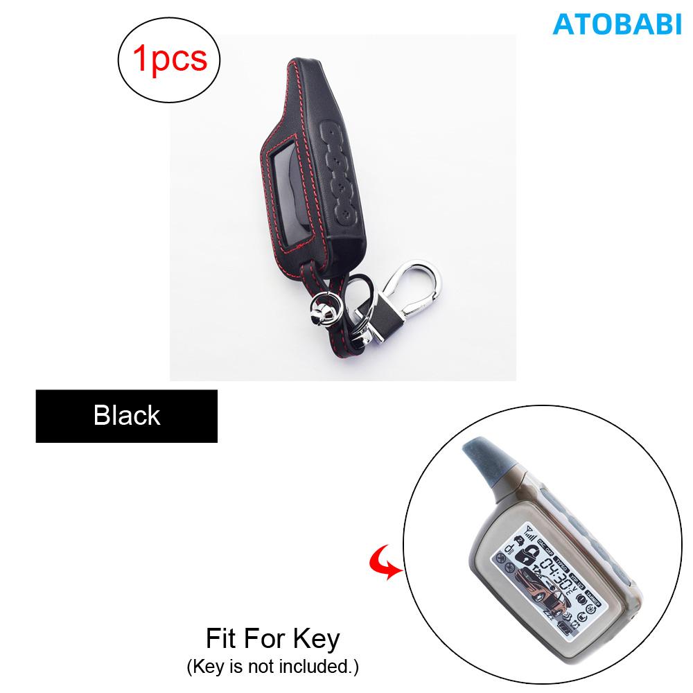 Leather Car Key Cover Bag For Scher-Khan Logicar 1/2/3/4/3i/4i/5i/6i Two Way Car Alarm System LCD Remote Control Fobs Shell Protector Case