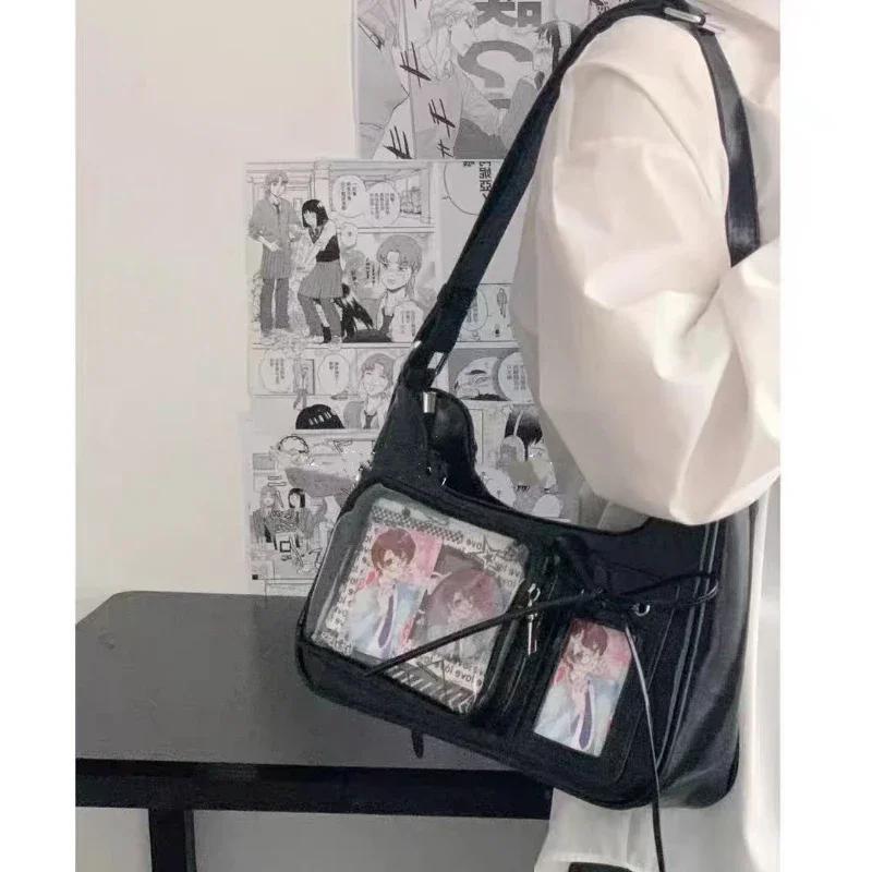 

Y2k Harajuku Shoulder Bag Women Korean Transparent Ita Bag School Crossbody Bag Female Japanese Designer Preppy Handbag Purse