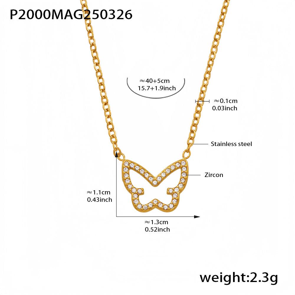 Qiong Yao Butterfly Pendant Necklace - Chic Stainless Steel Luxury for Trendsetters