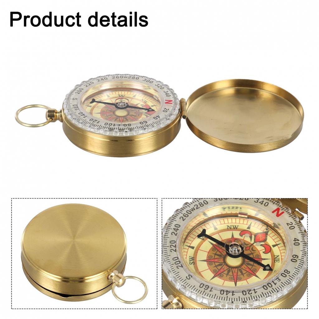 Portable Brass For Compass with Luminous Feature for Hiking and Outdoor Use