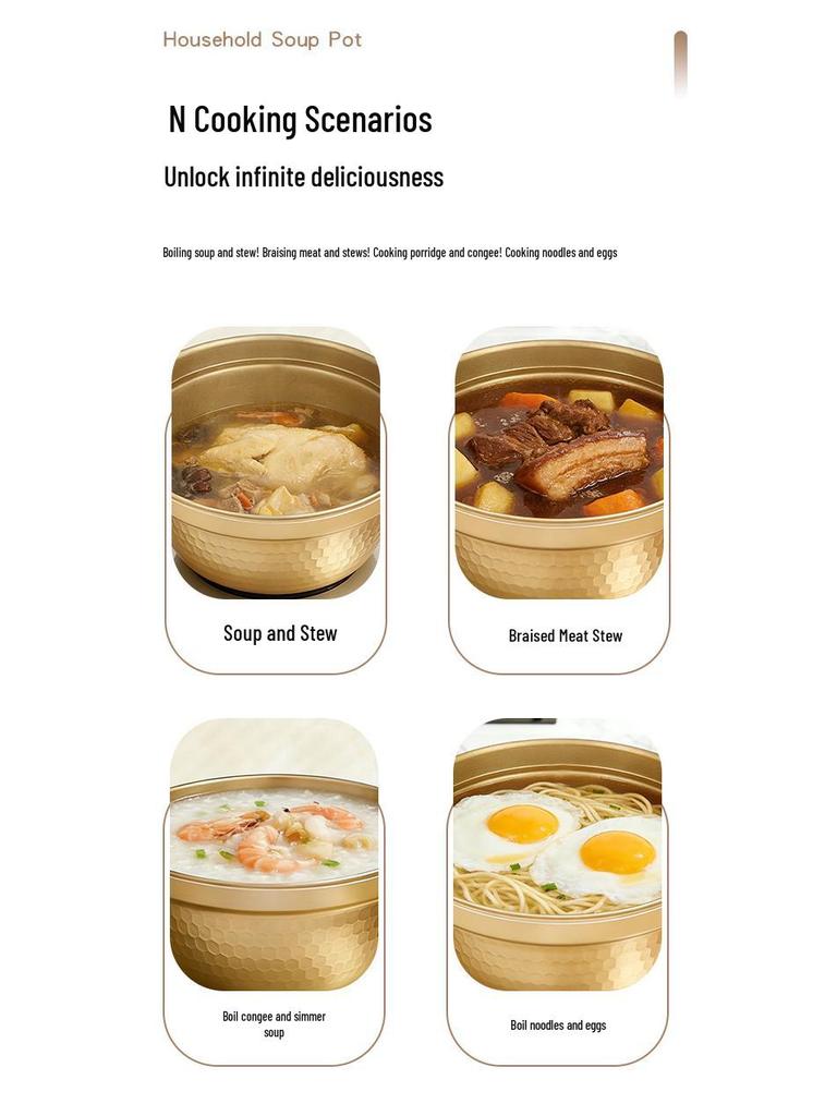 Aluminum Non-Stick Double Handle Soup Pot for One, Ideal for Cooking Noodles, Ramen, Hot Pot On Gas or Induction Stoves.