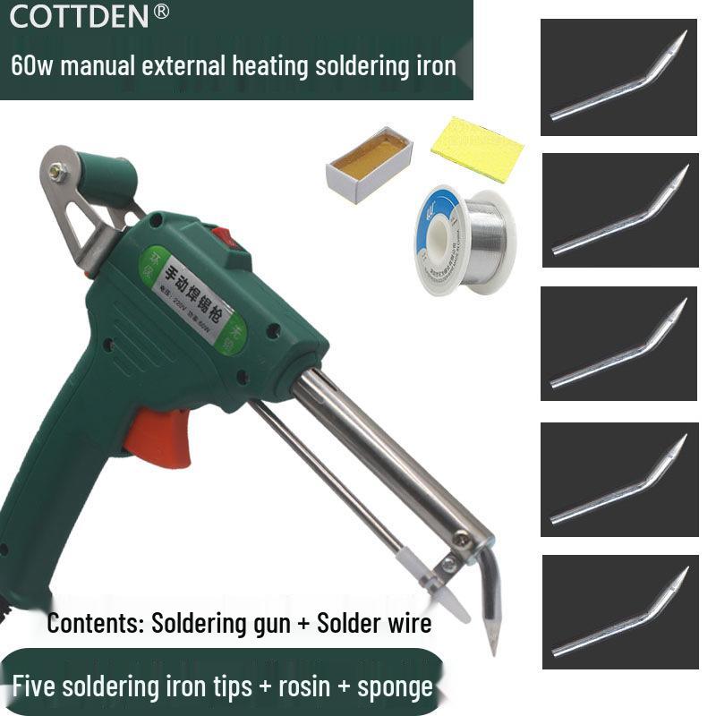 Grenzüberschreitendes Handheld-Elektrolötkolben-Set mit interner und externer Heizung, manueller Lötzinnzufuhr, 60W/80W.