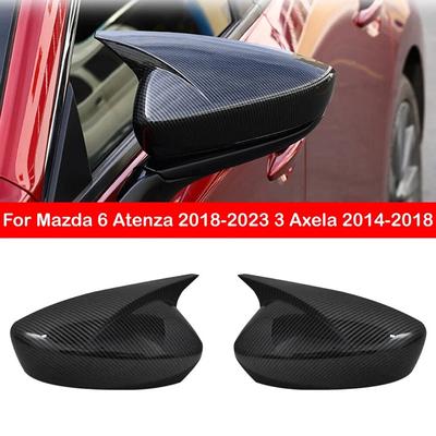 Mazda 6 Atenza 2018- 3 Axela 2014-2018 Autó Külső Visszapillantó Oldalsó Tükör Borítás Szárny Sapka Külső Ajtó Tok Dísz Karbon Szálas Külsejű
