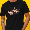 Men's T-Shirt Lazy Ninja Axolotl Motif Cotton Size S To 5XL