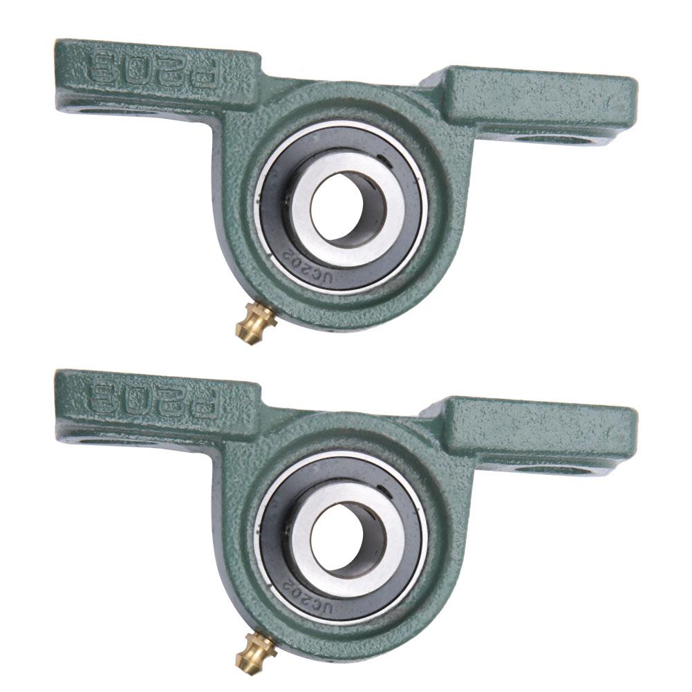 2pcs UCP202 Pillow Block Bearing Mounted Bearing Cast Housing OD 40mm ID 15mm