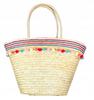 Beach Bag With Pompoms Basket Large Straw