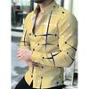 New men's fashionable luxury long sleeved shirt with high-definition 3D printed shirt and bamboo pattern top