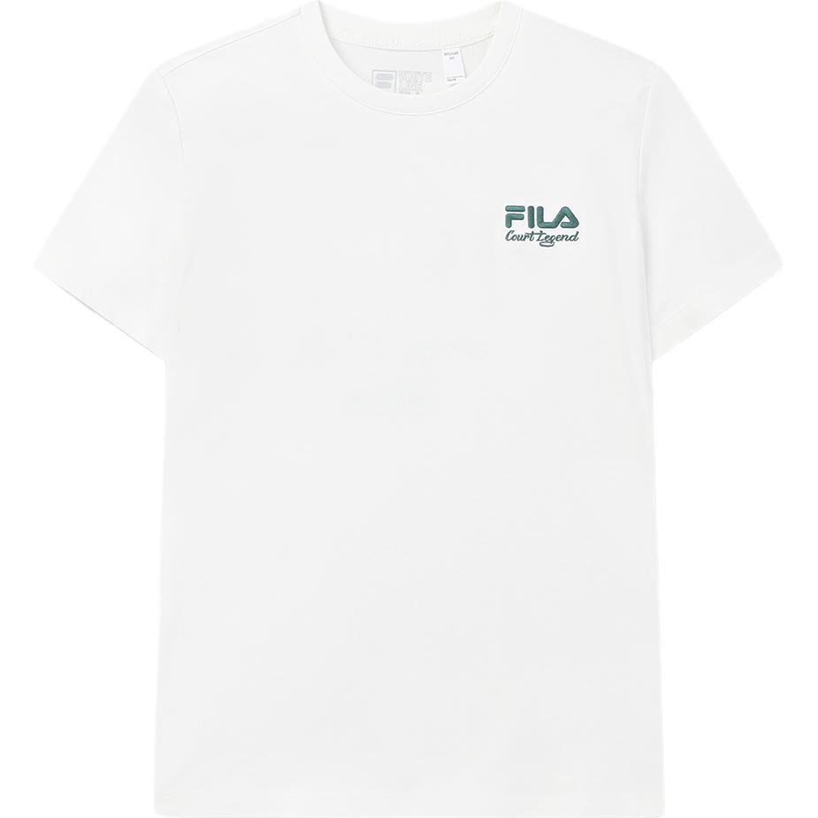 

FILA 2023 New Summer Solid Color Tennis Versatile Knitted Short Sleeve T-Shirt Women Tops Cloud-Mushroom-White F11W339106F-WT M