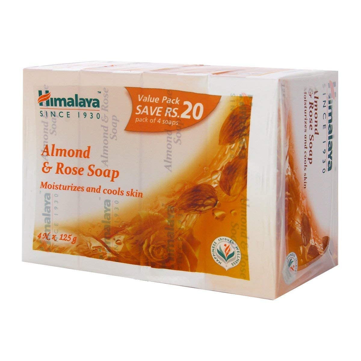 

Himalaya Herbals Almond Rose Soap For Soft Skin 125g Pack Of 4 Moisturizing Body Cleanser For All Skin Types