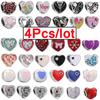 4pcs Sale Romantic Style Enamel Love Heart Charms Beads Fit Original Bracelets Necklaces For Women Girlfriend Jewelry Making