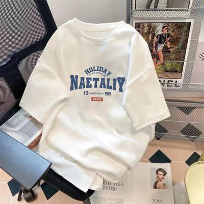 Summer Couple Short Sleeve Loose Round Neck Top