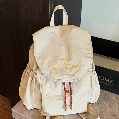 Backpack Women's New Summer Niche Collegiate Style Large Capacity Casual Canvas Schoolbag