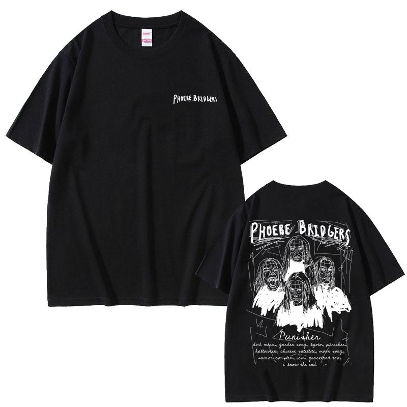2025Summer Singer Phoebe Bridgers Punisher Graphic Tshirts Unisex Womens Fashion Oversized Unisexs 100 Pure Cotton Printed Tshirt S
