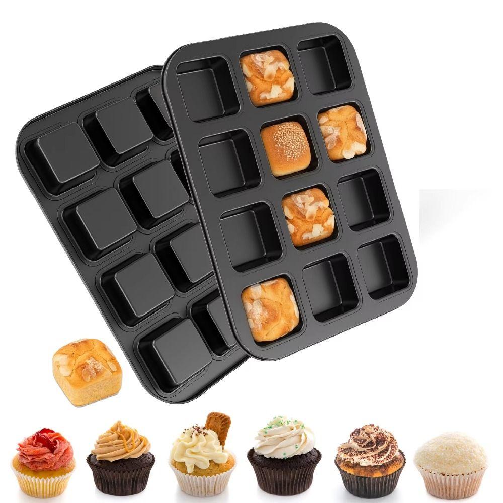Mini moule à pain carré 12 cavités Moule à muffins carré Outils de pâtisserie maison