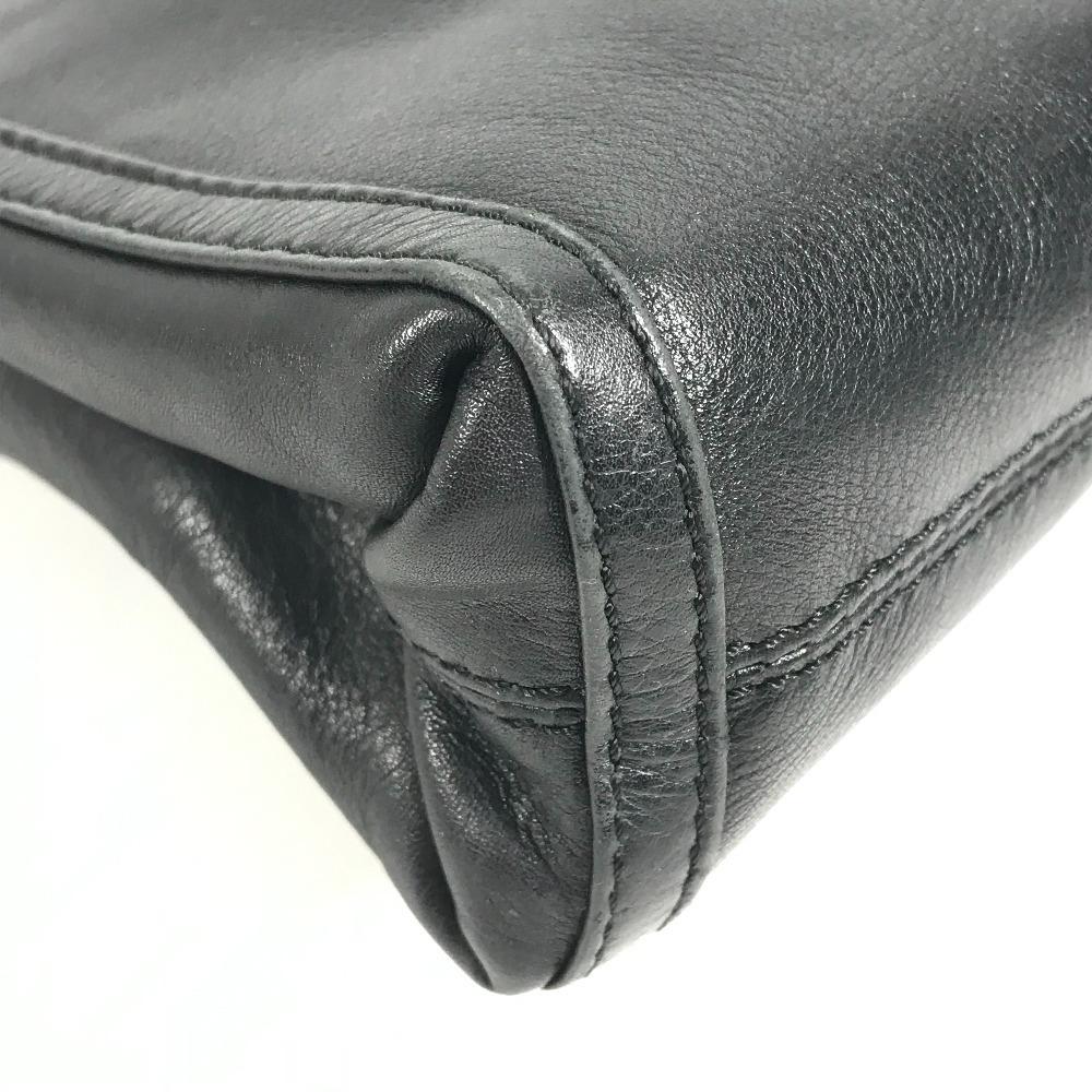 CELINE vintage logo Cluch Bag Bag Pouch Clutch bag Leather Black