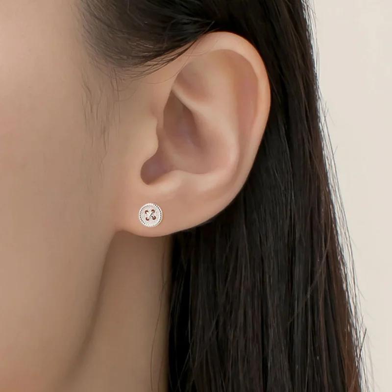 925 Sterling Silver Twist Buckle Stud Earrings for Women Personality Originality Design Sense Korean Earring Fashion Jewelry