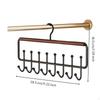Wooden Strap Hanger, MultiHook Organizer, Closet Storage, AntiSlip Double Row Retro