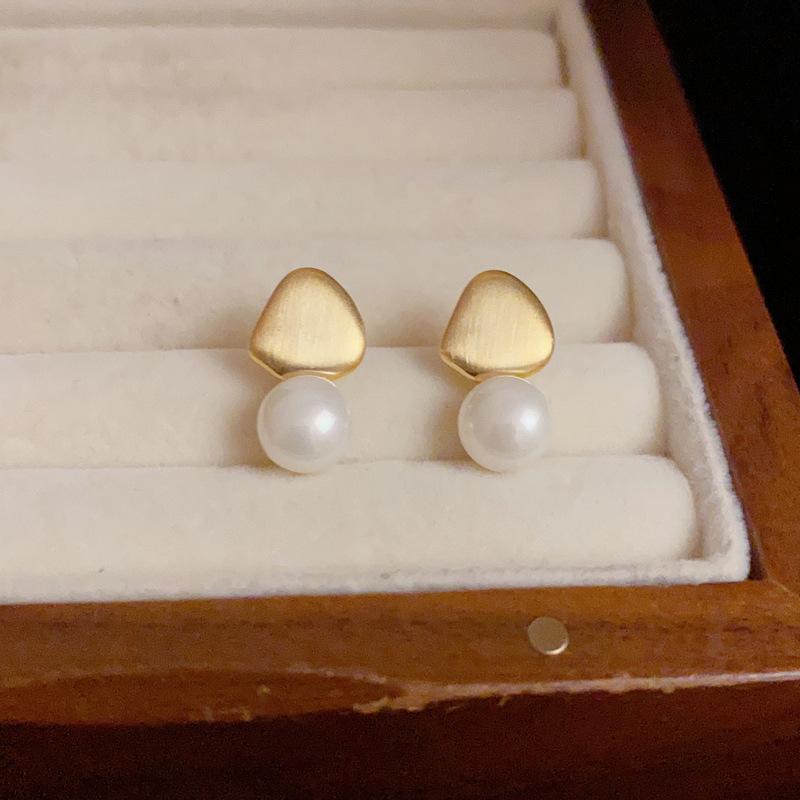 Pendientes de Tuerca Redondos Clásicos Diarios de Perlas de Imitación Estilo Coreano Circonita Cobre Circonita Amuleto Joyería de Moda Regalos de Boda