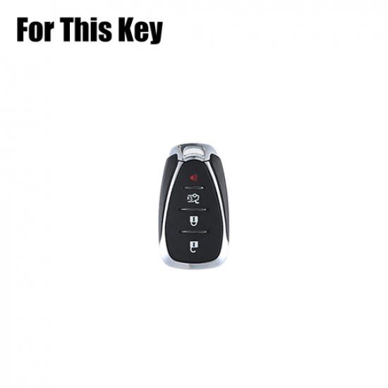 Alloy Leather Car Key Case Cover For Chevrolet Cruze Malibu Camaro Trailblaze