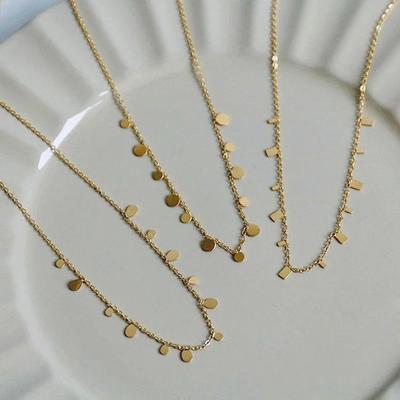316L Einfaches Edelstahl Rundes Kleines Hängendes Stück Halskette Titanstahl Schmuck Großhandel Halsketten für Frauen