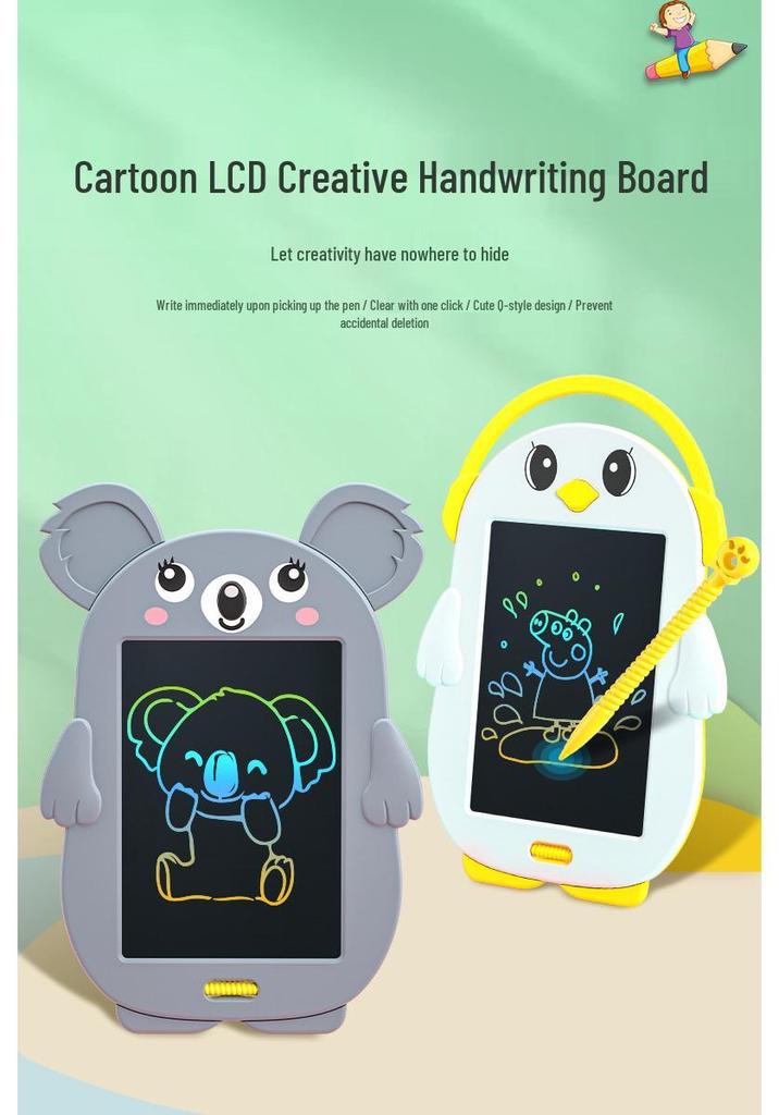 Cartoon Animal LCD Writing Board - Educational Doodle and Drawing Toy for Kids