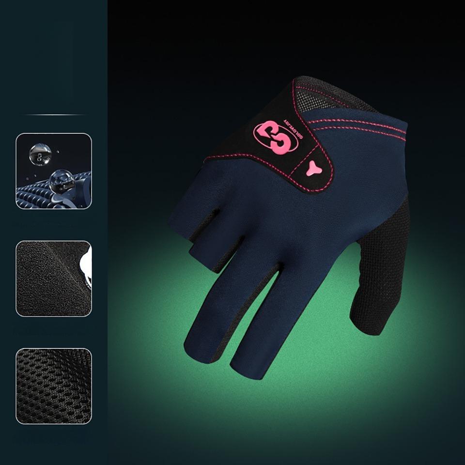 

Gobygo 1Pcs Billiard Gloves Comfortable Non-Slip 3-Finger Snooker Pool Gloves Ice Silk Light Sweat Breathable Wear-Resistant L