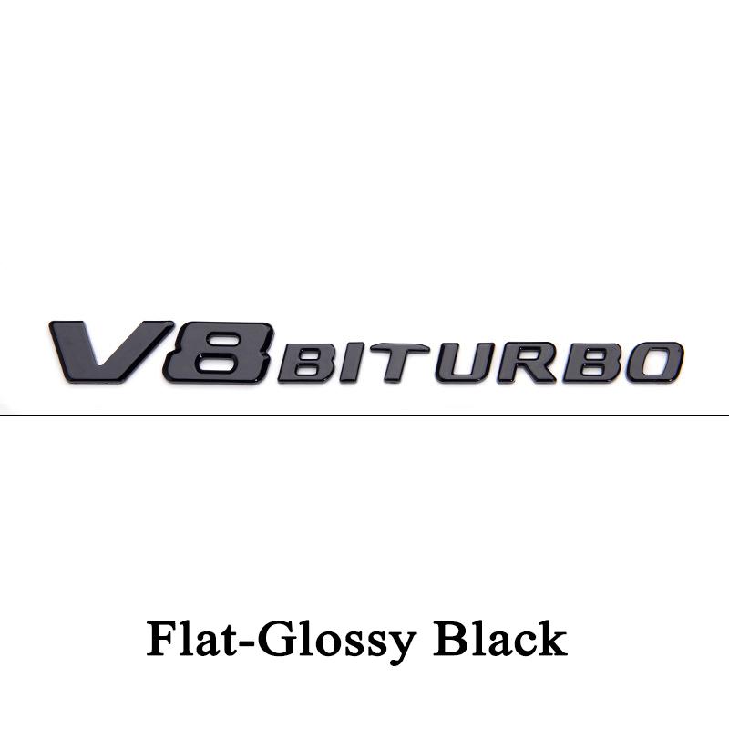 Emblema Logo V8 BITURBO in ABS Nero 3D Distintivo per Parafango Auto NFGJD4 Per C63 G63 E63 S63 Accessori