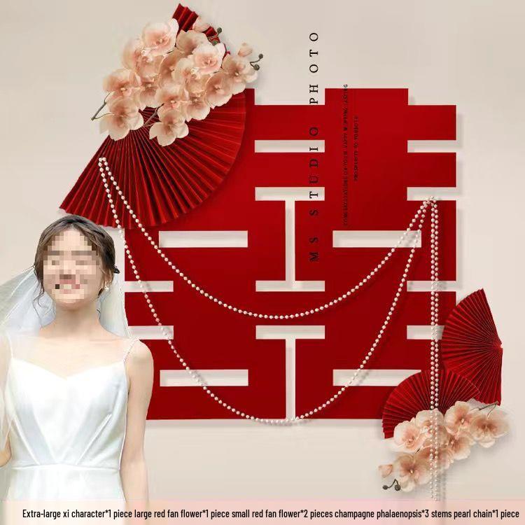 Wedding Bedroom Decoration Set - Double Happiness Design for Engagement