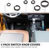 6XBlack Air Condition/Headlight/Radio Switch Knob Trim Ring for Ford Bronco 21+