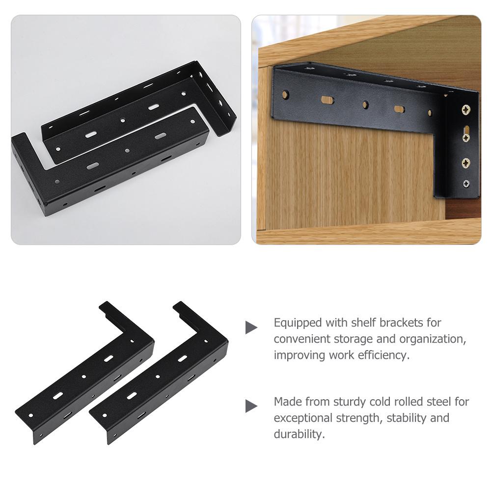 2pcs Heavy Duty Cabinet Wall Mount Bracket Metal Suspension Fitting For Kitchen Office Workshop Storage Shelves Mounting