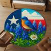 1pc Texas Flag Bluebird Round Chair mat office Area Rug - Non-Slip, Floor Mat for Office, Bedroom, Ideal home decor gift c0112117