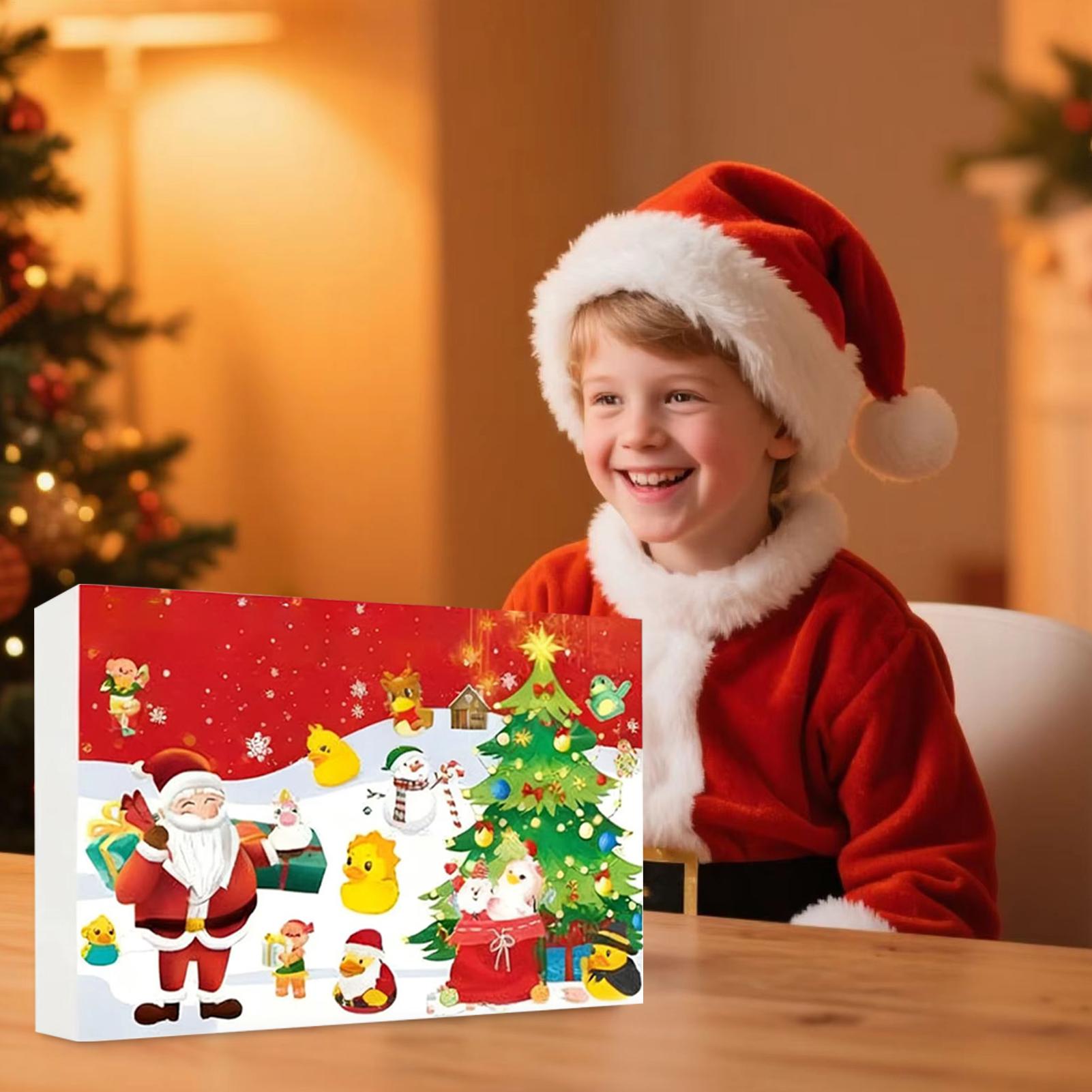 

Christmas Calendar Duck Ornament Advent 2D Acrylic Charm Decor 24 Days Duck Countdown Calendar For Home Car Rearview Mirror M
