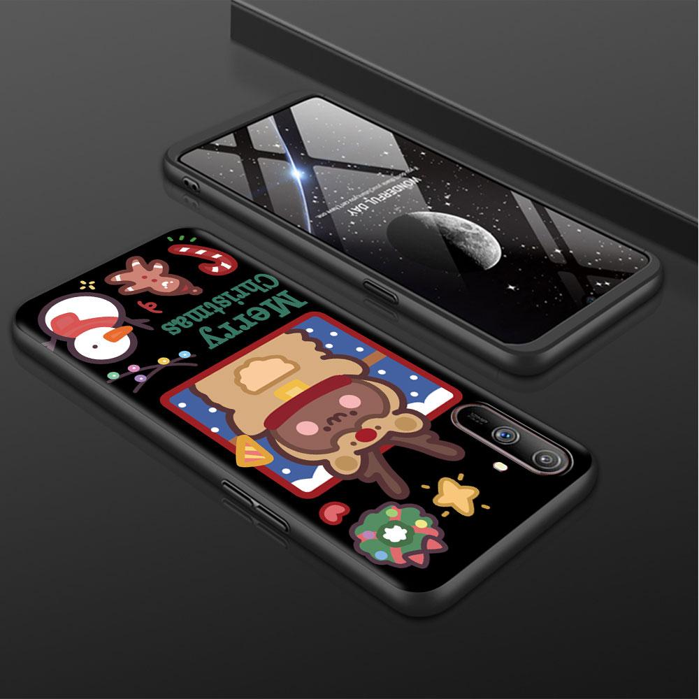 Coque pour Realme 8 C21y GT Neo 2 3 8i C21 7 C11 6 C12 C35 C3 GT 9 Pro C12 Master Funda Housse de Téléphone Bonhomme de Neige Noël Mignon