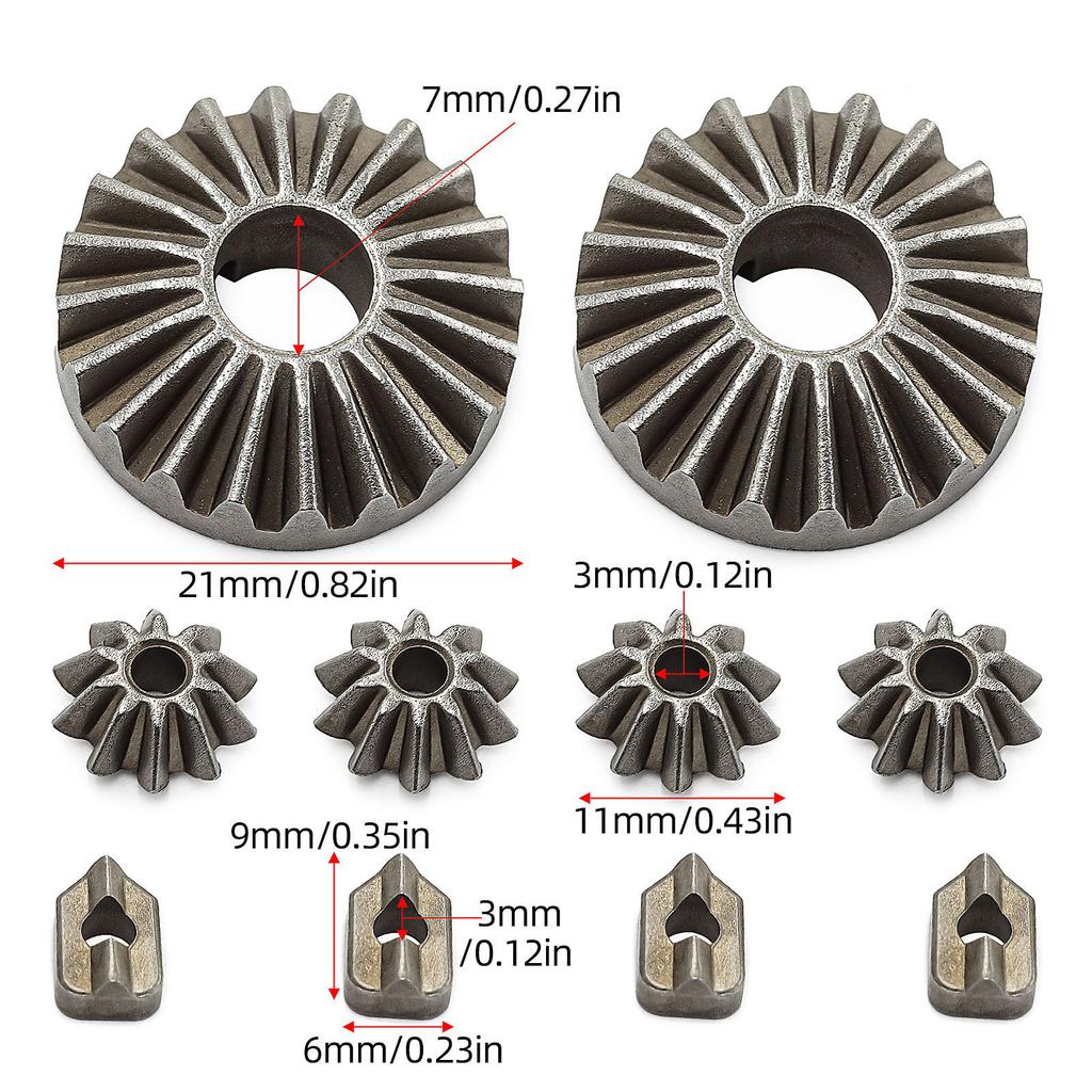 Metal Axles Differential Gear for 1/10 and 1/8 Truck Tractor Car Interior Parts Model Car Replacement