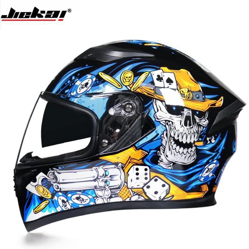 Dual Lens Motorcycle Helmet Off-Road ATV Scooter Riding Full Face Safety Women Men Adult ABS Material